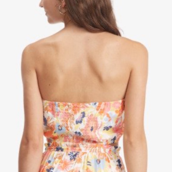 NWT Roxy Island Hops Floral Halter Tie Slouchy Tube Crop Top Boho Hippie XS - Picture 4 of 8